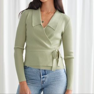 & OTHER STORIES Ribbed Wrap Cardigan